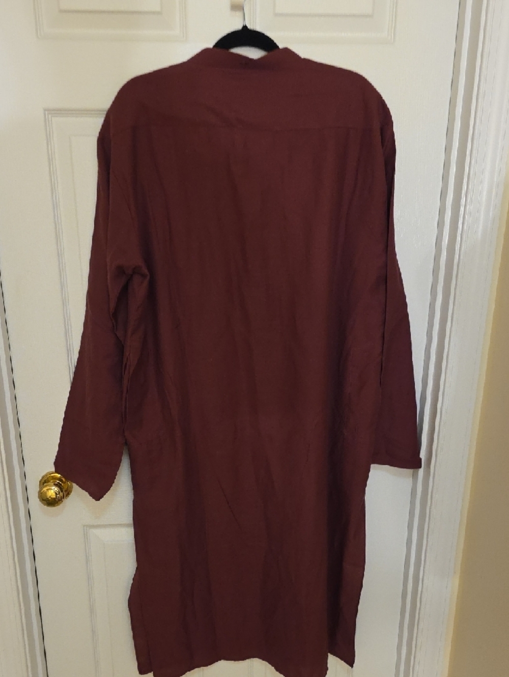New Men’s Burgundy Maroon Long Kurta Banded Collar Shirt PAKISTAN XL - Picture 7 of 7